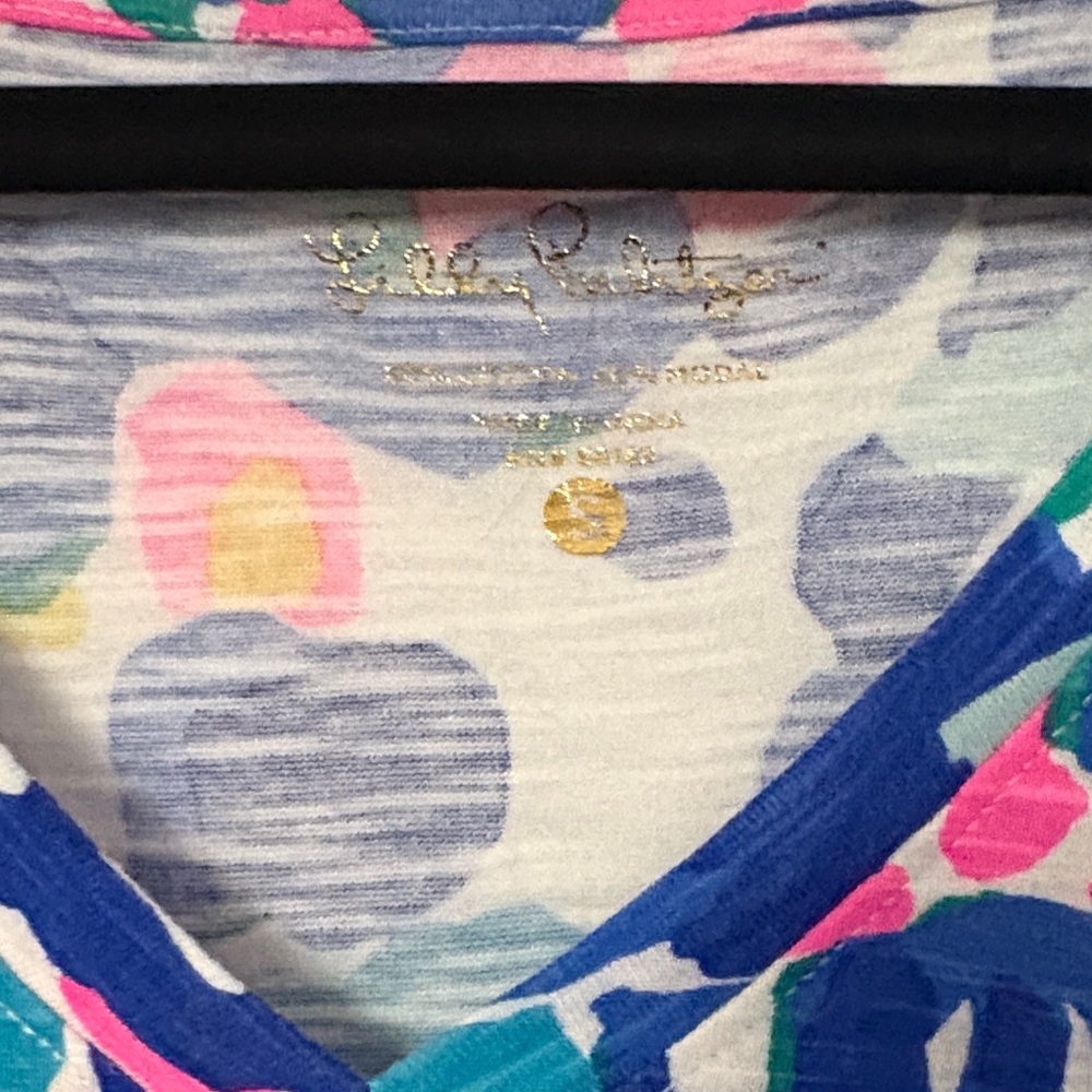 GUC Lilly Pulitzer Blue and Pink Long Sleeve Dress - Picture 2 of 5